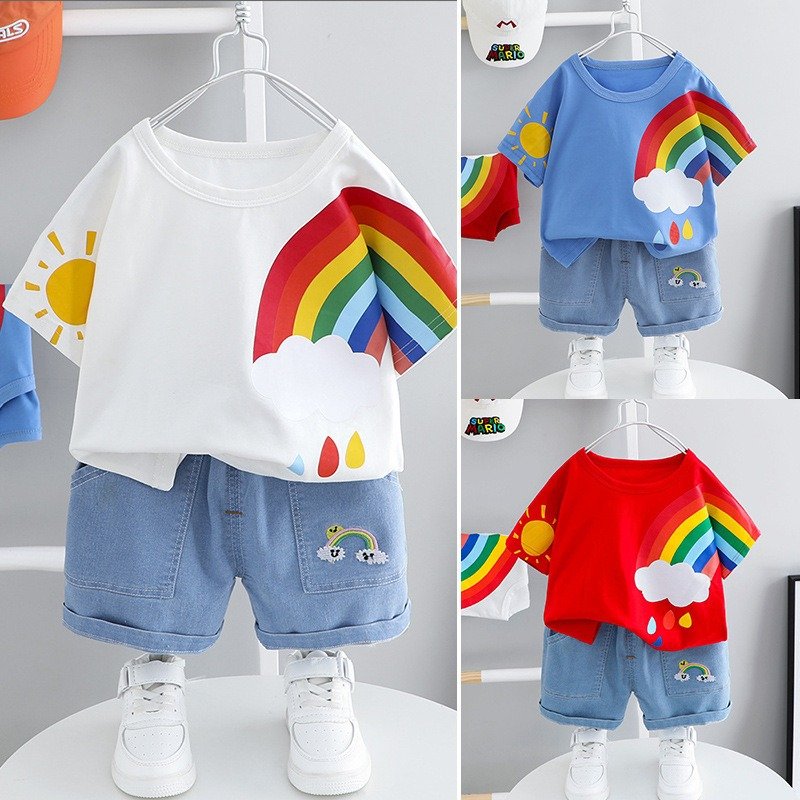 Summer Baby Boy Two-Piece Set | Cute Short-Sleeve T-Shirt & Shorts for Kids