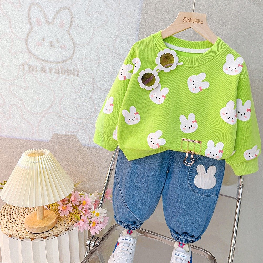 Trendy Korean-Style Spring Sweatshirt Suit for Boys & Girls – Fashionable Baby & Kids Clothing Set