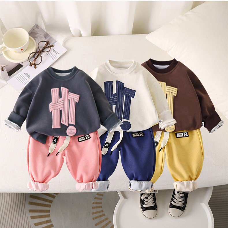 Sweatshirt and Pants Two-Piece Set with Open Crotch Casual Pants