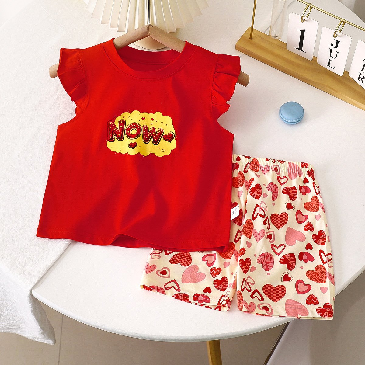 Girls Korean Style Summer Set | Lightweight T-Shirt & Shorts
